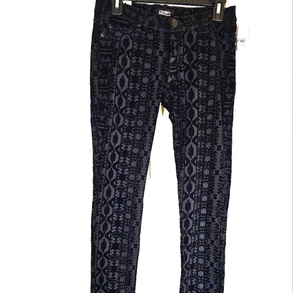 Celebrity Pink Velour Pattern Jeans